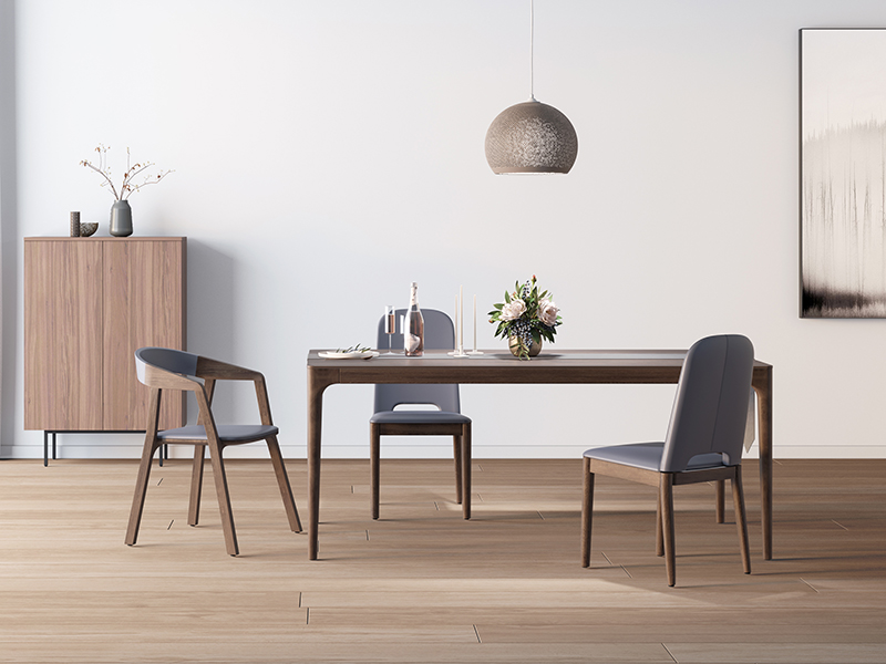 mesa de comedor de madera moderna de taranto